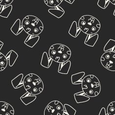 Doodle Rabbit seamless pattern background N2