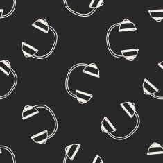 Doodle Headphone seamless pattern background N8