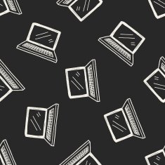 Doodle Notebook computers seamless pattern background