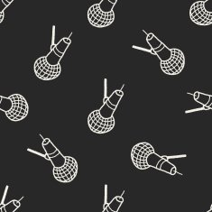 doodle microphone seamless pattern background N6