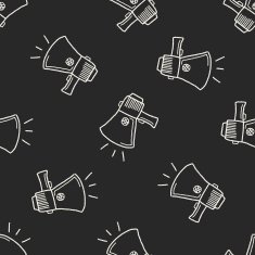 Doodle Megaphone seamless pattern background N7