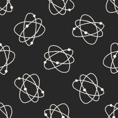 Doodle atom seamless pattern background