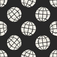 Doodle Globe seamless pattern background N6