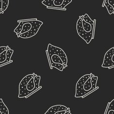 Doodle Turkey meal seamless pattern background