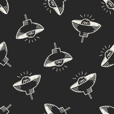 Doodle Lighting seamless pattern background
