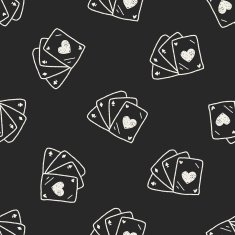 Doodle Poker seamless pattern background N3