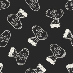 Doodle Coin seamless pattern background