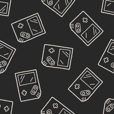 Doodle Consoles seamless pattern background