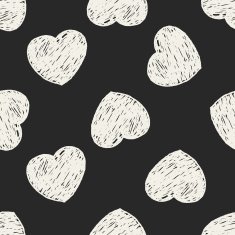 Doodle Heart seamless pattern background N4