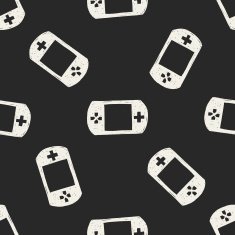 Doodle Consoles seamless pattern background N3