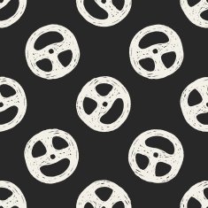 Doodle Steering wheel seamless pattern background