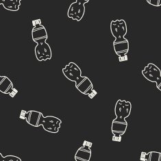 Doodle cola seamless pattern background