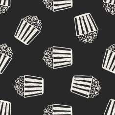 Doodle Popcorn seamless pattern background N3