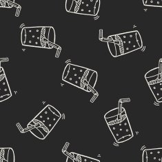 Doodle Beverages seamless pattern background