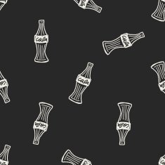 Doodle cola seamless pattern background N2
