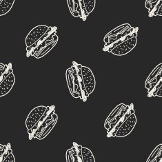 Doodle Hamburger seamless pattern background