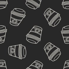 doodle coffee seamless pattern background N4