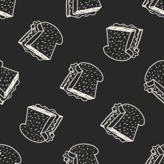 Doodle Toast seamless pattern background