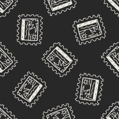 doodle stamp seamless pattern background N5