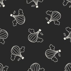 doodle hot air balloon seamless pattern background N3