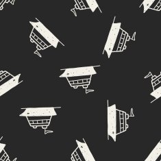 doodle yacht seamless pattern background