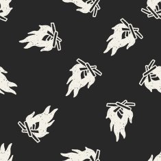 doodle campfire seamless pattern background