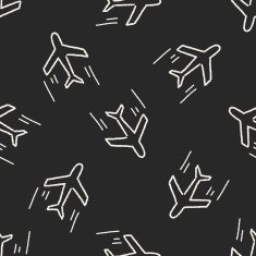 doodle aircraft seamless pattern background N3
