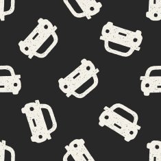 doodle car seamless pattern background