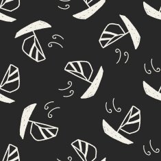 doodle sailboat seamless pattern background N3