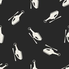 doodle helicopter seamless pattern background