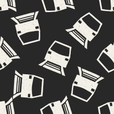 doodle tram seamless pattern background N2