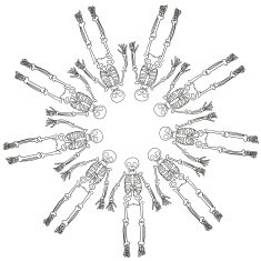 skeleton vector doodle pattern