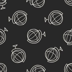 Doodle Globe seamless pattern background N7