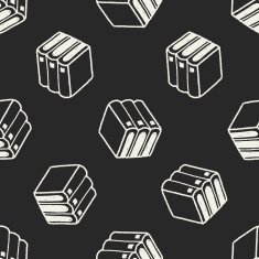 doodle book seamless pattern background N6