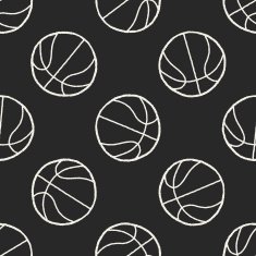 doodle basketball seamless pattern background N4