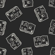 doodle book seamless pattern background N8