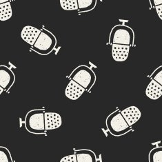 doodle microphone seamless pattern background N8