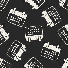 Doodle Calendar seamless pattern background