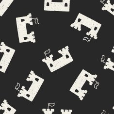 doodle house seamless pattern background