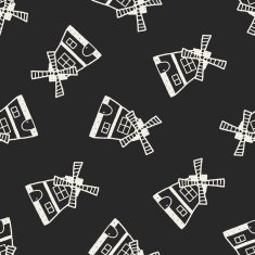 doodle house seamless pattern background N4