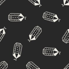 doodle house seamless pattern background N6