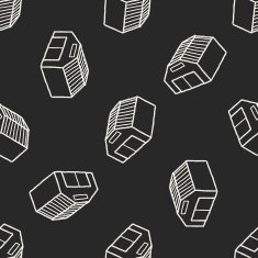 doodle house seamless pattern background N8