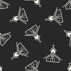 doodle house seamless pattern background N10