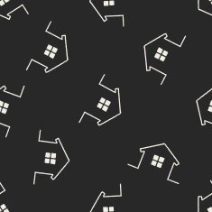 doodle house seamless pattern background N14
