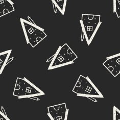 doodle house seamless pattern background N18