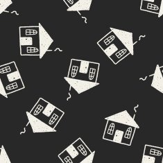 doodle house seamless pattern background N19