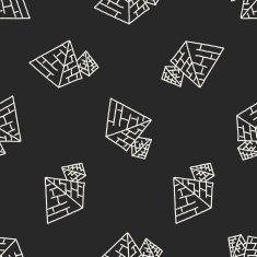 Doodle pyramid seamless pattern background N5