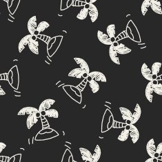 doodle palm seamless pattern background N3
