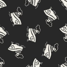 doodle Steamship seamless pattern background