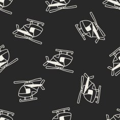 Doodle Helicopters seamless pattern background N2